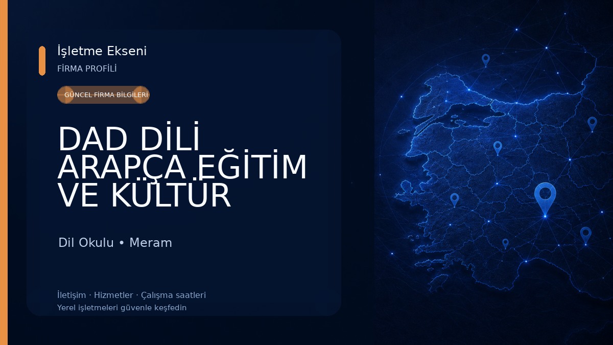 DAD DİLİ ARAPÇA EĞİTİM VE KÜLTÜR BİRLİĞİ DERNEĞİ Dil Okulu