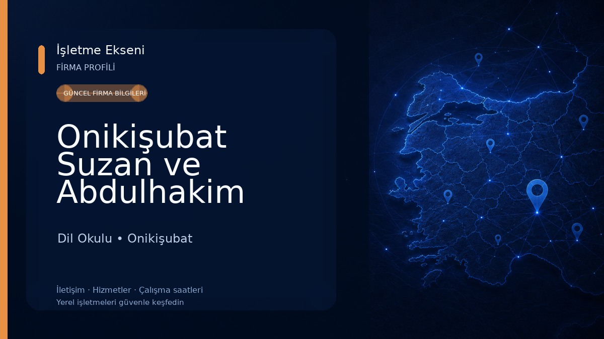 Onikişubat Suzan ve Abdulhakim Bilgili Halk Eğitimi Merkezi Dil Okulu