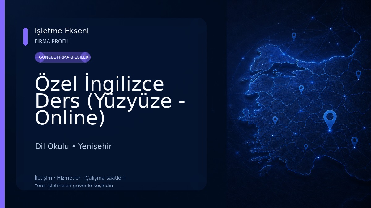 Özel İngilizce Ders (Yüzyüze - Online) Dil Okulu