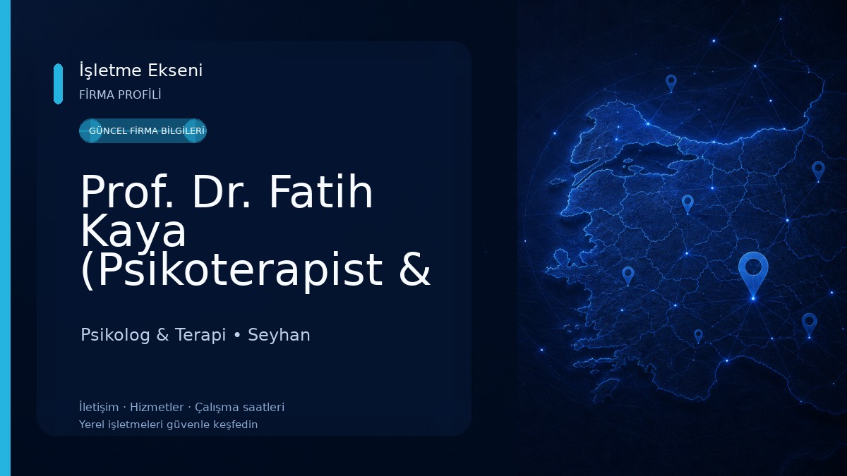 Prof. Dr. Fatih Kaya (Psikoterapist & Akademisyen) Psikolog & Terapi