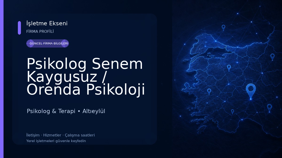 Psikolog Senem Kaygusuz / Orenda Psikoloji Merkezi Psikolog & Terapi
