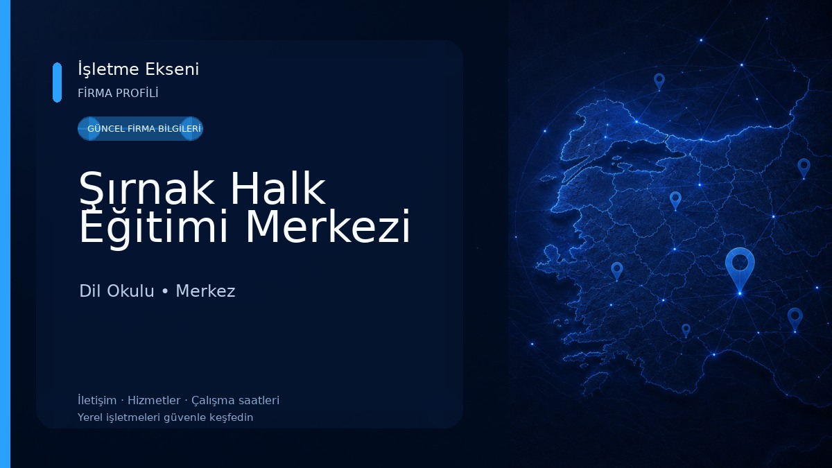 Şırnak Halk Eğitimi Merkezi Dil Okulu