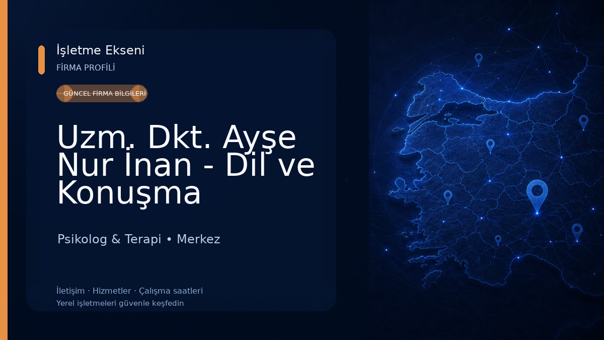 Uzm. Dkt. Ayşe Nur İnan - Dil ve Konuşma Terapisi Psikolog & Terapi