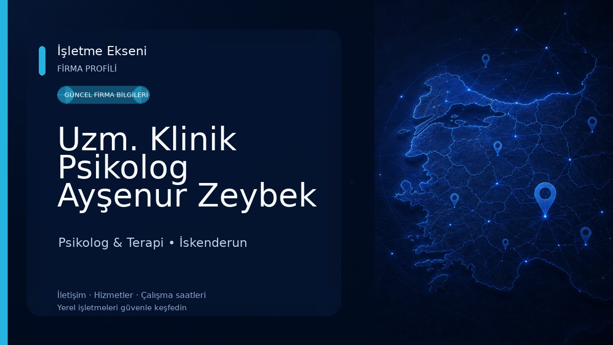 Uzm. Klinik Psikolog Ayşenur Zeybek Arslan - İskenderun/ Arsuz Psikolog & Terapi