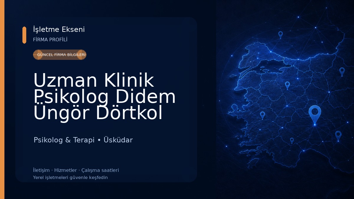 Uzman Klinik Psikolog Didem Üngör Dörtkol (Yüz Yüze ve Online Yetişkin Terapisi / Psikolojik Danışmanlık)